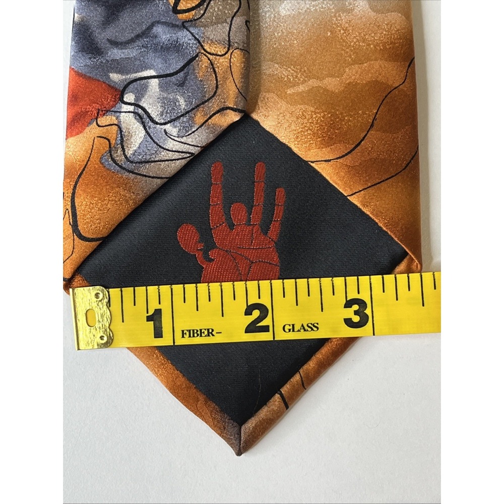 J. Garcia Watercolor Collection Artist Proof #5 Thistle Ghost 100% Silk Tie 3.5" - Picture 3 of 5